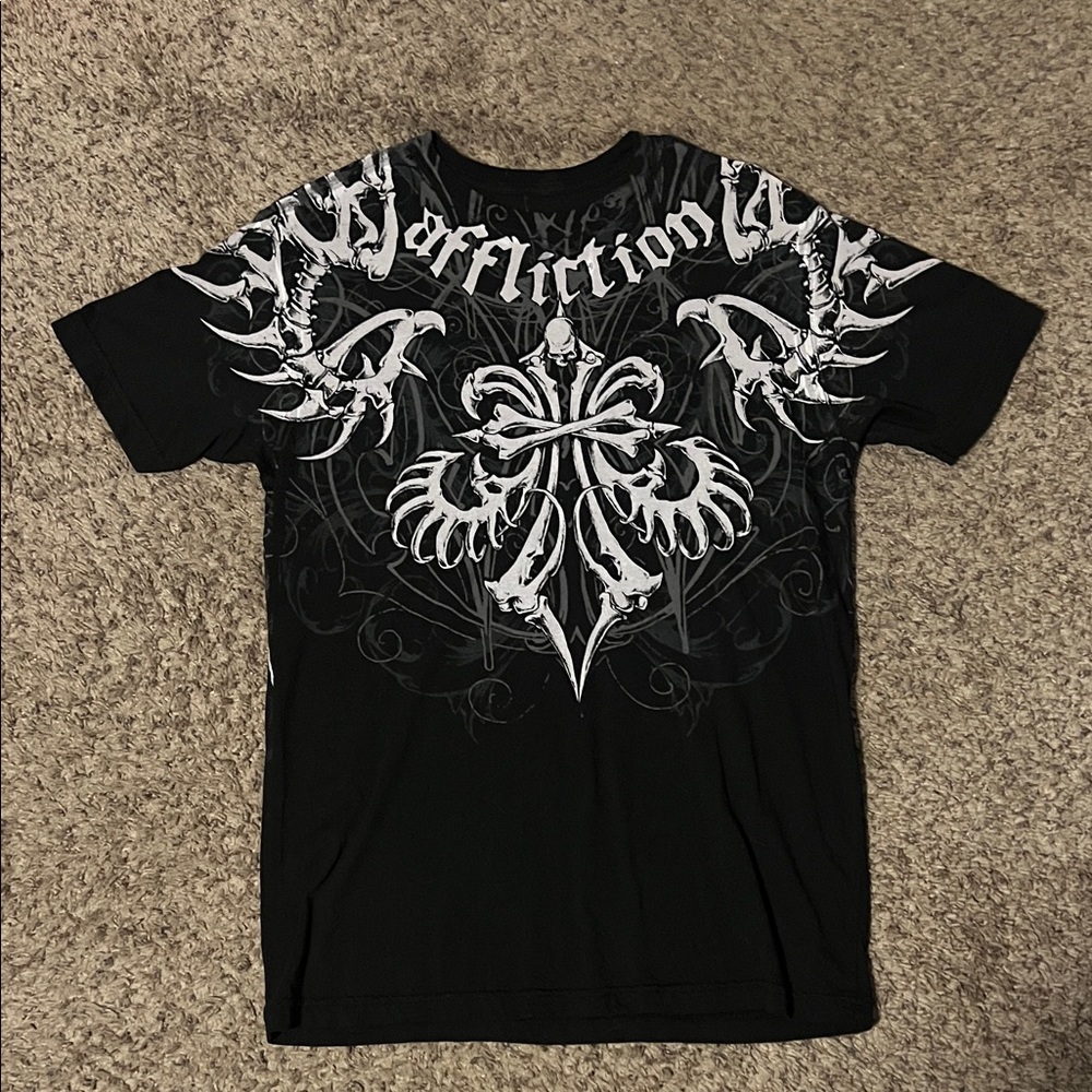Affliction Black and White Graphic Tee